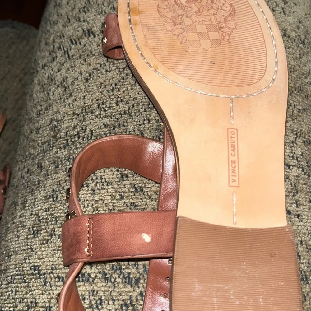 Vince Camuto Studded Brown/Tan Strappy Sandals